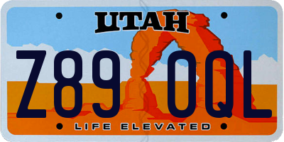 UT license plate Z890QL