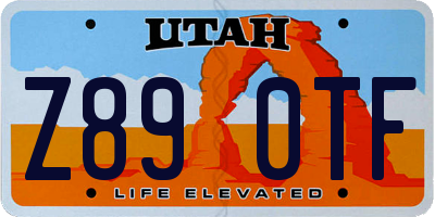 UT license plate Z890TF