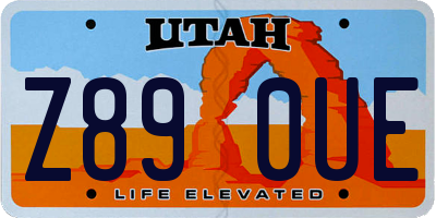 UT license plate Z890UE