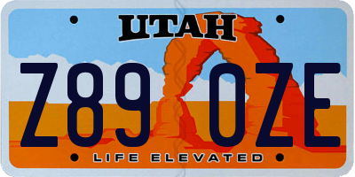 UT license plate Z890ZE