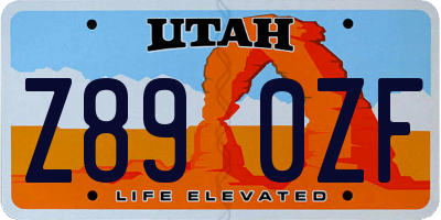UT license plate Z890ZF