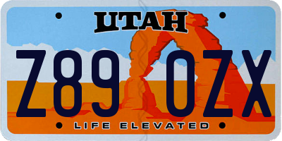 UT license plate Z890ZX