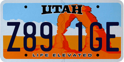 UT license plate Z891GE