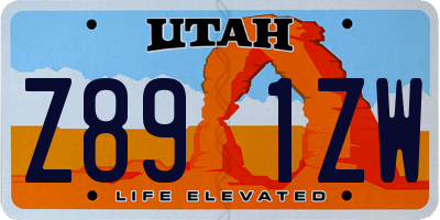 UT license plate Z891ZW
