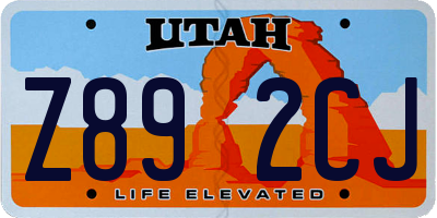 UT license plate Z892CJ