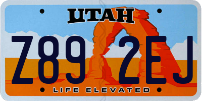 UT license plate Z892EJ