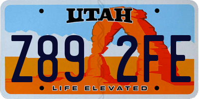 UT license plate Z892FE