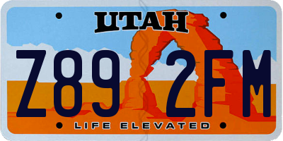 UT license plate Z892FM
