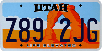 UT license plate Z892JG