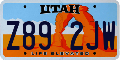 UT license plate Z892JW