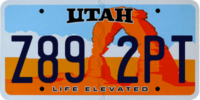 UT license plate Z892PT