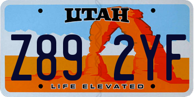 UT license plate Z892YF