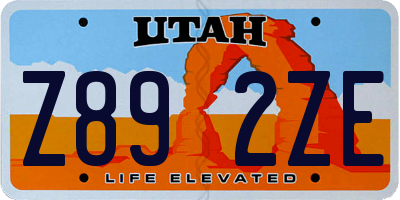 UT license plate Z892ZE