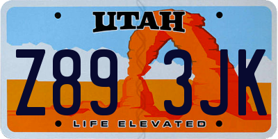 UT license plate Z893JK