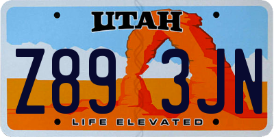 UT license plate Z893JN
