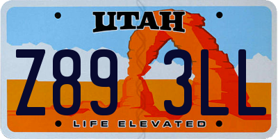 UT license plate Z893LL