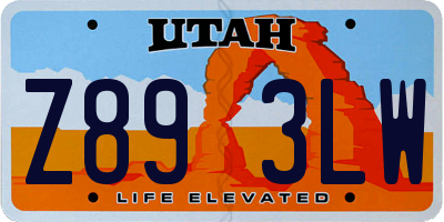 UT license plate Z893LW