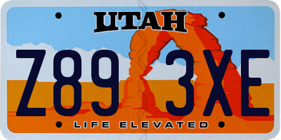 UT license plate Z893XE