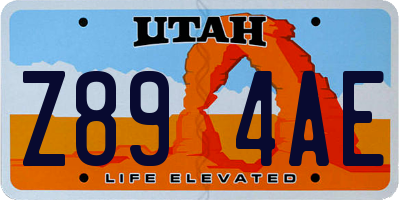 UT license plate Z894AE