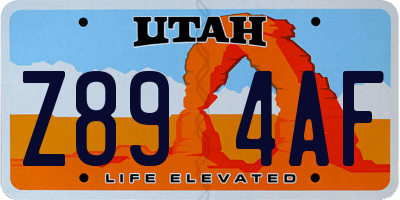 UT license plate Z894AF