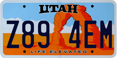 UT license plate Z894EM