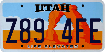 UT license plate Z894FE