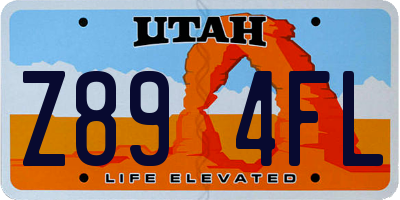 UT license plate Z894FL