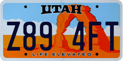 UT license plate Z894FT