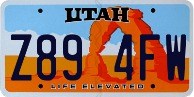 UT license plate Z894FW