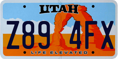 UT license plate Z894FX