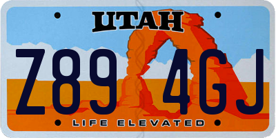 UT license plate Z894GJ