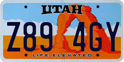 UT license plate Z894GY