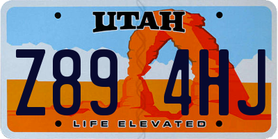 UT license plate Z894HJ