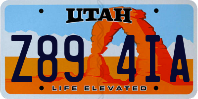 UT license plate Z894IA