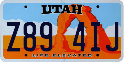 UT license plate Z894IJ