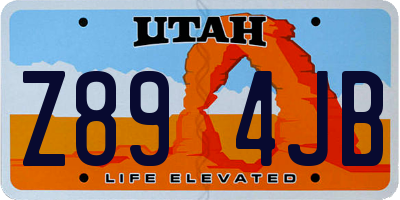 UT license plate Z894JB