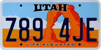 UT license plate Z894JE