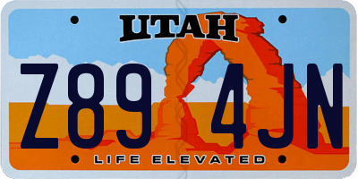 UT license plate Z894JN
