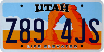 UT license plate Z894JS