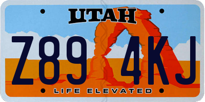 UT license plate Z894KJ