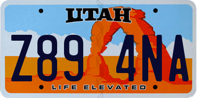 UT license plate Z894NA