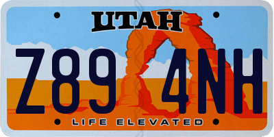 UT license plate Z894NH