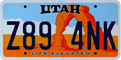 UT license plate Z894NK