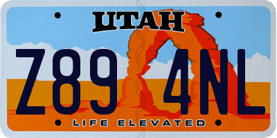 UT license plate Z894NL