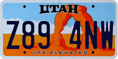UT license plate Z894NW