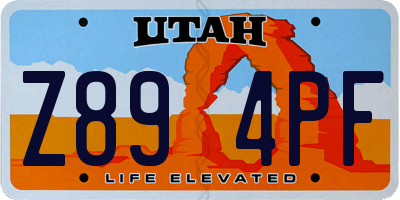 UT license plate Z894PF