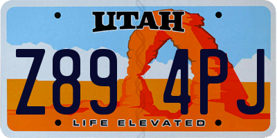 UT license plate Z894PJ