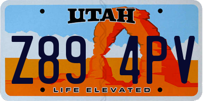 UT license plate Z894PV