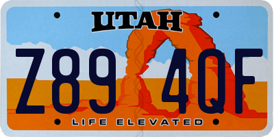 UT license plate Z894QF