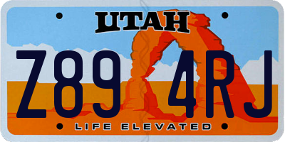 UT license plate Z894RJ